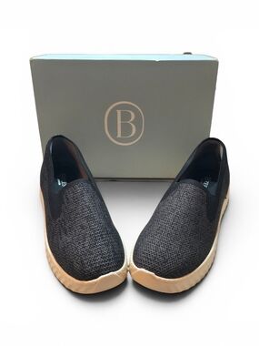Life Stride Black Slip-On Athletic Shoes with Cream Sole